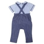 haus & kinder 100% Cotton Baby Boy Dungaree with Full Sleeve Tshirt for 3-6 Months (White and Navy) - Fast Shipping to USA & Canada - Image 3