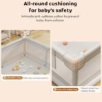 StarAndDaisy Playpen for Baby Portable Toddler Play Yard with Mesh Sides, Safety Lock & Sturdy Design for Indoor Play Area -130 X 130cm -Light Grey - Fast Shipping to USA & Canada - Image 5