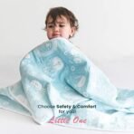 TIDY SLEEP Baby Blankets 6 Layer Wraper 100% Cotton Stroller Cover Receiving Blankets, (Pack of 2) (Peach & Blue) - Fast Shipping to USA & Canada - Image 6