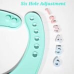 First Kick Baby Silicone Bibs | Feeding & Weaning Bibs for Babies & Toddlers | Waterproof, Washable, Reusable | Easy Clean, Non-Messy, Adjustable Neckline with Buttons | Pack of 2(Grey & Royal Blue) - Fast Shipping to USA & Canada - Image 7