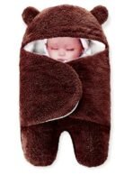 First Kick Baby Blankets New Born Pack of Hooded Supersoft Wearable Wrapper Durable Fleece Polyester Cum Baby Sleeping Bag for Babies (70 cm x 76 cm, 0-6 Months) Rust Brown - Fast Shipping to USA & Canada - Image 2