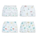 1ST STEP 100% Soft Muslin Cotton Baby Shorts - Pack of 4 - Fast Shipping to USA & Canada - Image 2