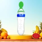 Mee Mee Squeezy Silicone Spoon Food Feeder for Babies of 6 to12 Months with in-Built Stand | BPA Free Material with Food Grade Silicone Tip (Blue) - Fast Shipping to USA & Canada - Image 3