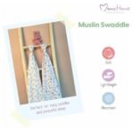 MOM'S HOME Organic Cotton Baby Muslin Swaddle | 100X100 cm | 0-12 Months | Pack of 1 | Bloom - Fast Shipping to USA & Canada - Image 5