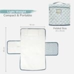 Tidy Sleep Baby Portable Diaper Changing Mat - Waterproof, Foldable Travel Mat with Storage Pockets & Soft Padding Pillow-Easy-to-Carry Changing Station Organizer for Newborns & Toddlers (Ocean Shells) - Fast Shipping to USA & Canada - Image 6