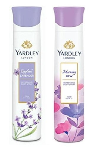 Yardley London Deodorant Spray For Women English Lavender And Morning Dew Combo Pack 2 (150 Ml) - Fast Shipping to USA & Canada