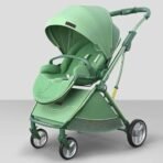 StarAndDaisy Coballe Baby Stroller, 2 in 1 High Landscape Convertible Reversible Bassinet Pram for Infant, Foldable Aluminum Alloy Pushchair with Adjustable Backrest, 3D Suspension (Green) - Fast Shipping to USA & Canada - Image 2