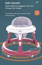 StarAndDaisy Baby Walkers 6-24 Month Boy & Girl / 360? Walker for Kids 1 Years with Multi Adjustable Height/Multi-Function Baby Walker with Anti-Rollover - (Red) - Fast Shipping to USA & Canada - Image 3