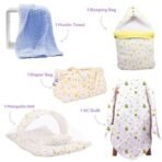 MOM'S HOME New Born Baby Organic Cotton Essentials Gift Set | Multicolor | 40 Items - Fast Shipping to USA & Canada - Image 3