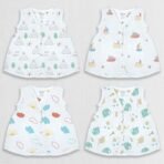 1ST STEP 100% Soft Muslin Cotton Snap Button Frock - Pack of 4 - Set 2 - New Born - Fast Shipping to USA & Canada - Image 2