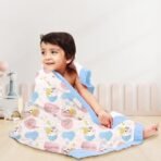 MOM'S HOME Organic Cotton 6 Layer Muslin Blanket | Super Soft Cotton Kids Blanket | 100X100 CM | 0-3 Years | Pack of 1 | Mix Design - Fast Shipping to USA & Canada - Image 3