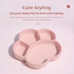StarAndDaisy Silicone Baby Suction Plate with Lid ? Toddler Feeding Dish, BPA-Free Baby Dinnerware, Non-Slip Weaning Plate for Babies & Toddlers -Peach - Fast Shipping to USA & Canada - Image 3