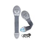 Kids Station Made in India Furniture Safety Locks for Kids, Child Safety Locks for Drawer, Cabinet, Cupboard, Baby Proofing Product, Strong Adhesive Safety Lock (Grey, Pack of 2) - Fast Shipping to USA & Canada - Image 2