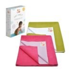 Tidy Sleep Instadry Anti-Piling Fleece Extra Absorbent Quick Dry Sheet for New Born Babies, Cotton Bed Protector Mattress Pack of 2 Red-Olive Green Small (70x50) cm - Fast Shipping to USA & Canada - Image 2