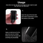 Hair Color Stick for White Hair Coverage | Waterproof & Sweat-Proof Hair Dye Touch-Up | Easy-to-Use Comb Applicator | Quick Root Touch-Up Stick for Men & Women | Temporary Hair Color Pen | Only Black Color - Fast Shipping to USA & Canada - Image 3