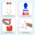 Mee Mee Squeezy Silicone Spoon Food Feeder for Babies of 6 to12 Months with in-Built Stand | BPA Free Material with Food Grade Silicone Tip (Red) - Fast Shipping to USA & Canada - Image 7