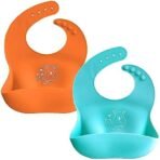 a baby cherry - Baby Bibs | Bib For Baby | Comfortable Soft, Durable, Easy Wipe, Waterproof, Adjustable Neckline Buttons | Silicone Bib for Feeding Infants and Toddlers| (6M to 5Y) Set of 2 - Fast Shipping to USA & Canada - Image 2