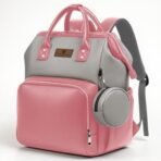 StarAndDaisy Diaper Bag/Maternity Bags for Mothers/Mom with Multi Compartments, Insulated Bottle Pockets, Waterproof, Ultra Vegan Leather, 30L capacity - Pink Grey - Fast Shipping to USA & Canada - Image 2
