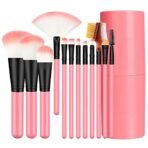 Focallure Professional 12Pcs Makeup Brush Set with Travle Pouch (Pink) - Fast Shipping to USA & Canada - Image 2