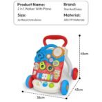 StarAndDaisy Baby Push Walker with Piano, Multi-Activity Walker for Infants/Toddler, Educational Elements and Stable & Safe Design - Red - Fast Shipping to USA & Canada - Image 7