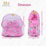 Infantbond Born Baby Bed with Net & Carry Bag (Pink Teddy) ? Fast Shipping to USA & Canada - Image 3