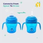1ST STEP 150ml Birdie BPA Free Non-Spill Interchangeable Sipper/Sippy Cup with Soft Silicone Spout and Straw (Blue) - Fast Shipping to USA & Canada - Image 3