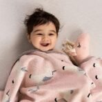 haus & kinder Hugsy Alpaca 100% Pure Cotton Knitted Summer/AC Blanket for Baby with Toy (Fluffy Pony), TC - 150, Pink - Fast Shipping to USA & Canada - Image 5