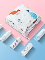 MOM'S HOME Baby Super Soft Absorbent Muslin 6 Layer Face Wipes/wash Clothes- 30X30 CM - (0-3 Years) - Pack of 5 - Fast Shipping to USA & Canada - Image 6