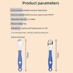 StarAndDaisy Spoon & Fork Set for Babies with Soft Silicone Handle | Non Toxic, Food Safe and BPA Free | Washable and Reusable (Modern Blue) - Fast Shipping to USA & Canada - Image 5