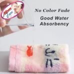 MOM CARE 100% Cotton Face Towels for Newborn Baby Super Soft Wash Cloth for Babies, Extra Soft hankies, Reusable Napkins High Absorbent Pack of 6 Multi Color 30 x 32 cm - Fast Shipping to USA & Canada - Image 4