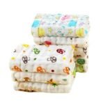 MOM'S HOME Baby Super Soft Absorbent Muslin 6 Layer Face Wipes/wash Clothes- 30X30 CM - (0-3 Years) - Pack of 5 - Fast Shipping to USA & Canada - Image 2