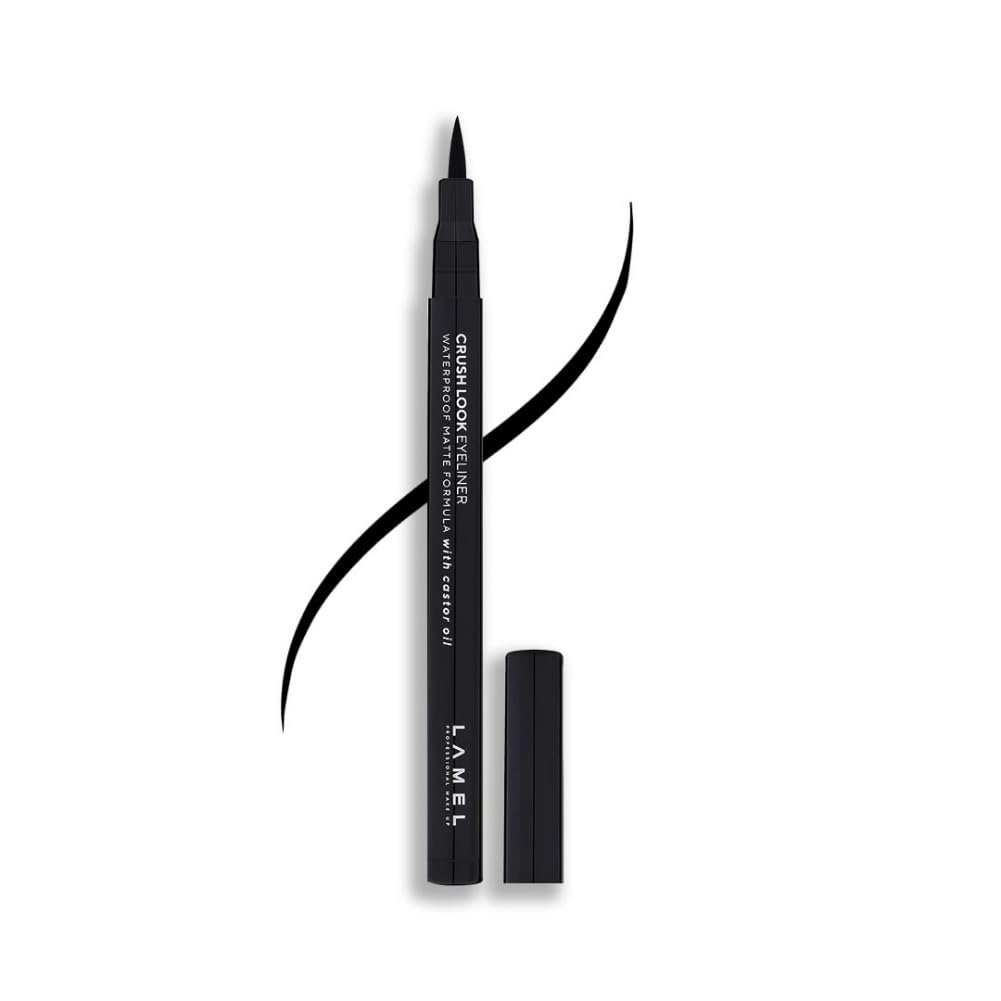 41Of5xn72wL-1.jpg LAMEL Crush Look Eyeliner 401 Black | With castor oil | Waterproof |Dries quickly |2ml - Fast Shipping to USA & Canada - Image 1