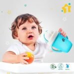 1ST STEP Matte Collection BPA Free Polypropylene Soft Straw Sipper with Twin Handles for Easy Grip - Blue - Fast Shipping to USA & Canada - Image 3