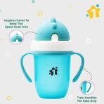 1ST STEP Matte Collection BPA Free Polypropylene Soft Straw Sipper with Twin Handles for Easy Grip - Blue - Fast Shipping to USA & Canada - Image 5