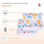 a baby cherry 100% Organic Cotton Newborn Cap 0-3 Months | Soft & Breathable Baby Headwear for Baby Boy & Girl Set of 2 (Multicolour) - Fast Shipping to USA & Canada - Image 3