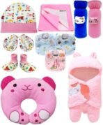 First Kick New Born Baby Gift Set Combo Pack for Baby Boys and Baby Girls Pack of 11 Pcs Unicorn Pink - Fast Shipping to USA & Canada - Image 2