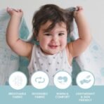 TIDY SLEEP Baby Blankets 6 Layer Wraper 100% Cotton Stroller Cover Receiving Blankets, Blue (100 Cm X 90 Cm), Breathable - Fast Shipping to USA & Canada - Image 3