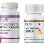 INLIFE Vitamin B12 1500mcg & D3 Supplement - 60+60 Capsules - Fast Shipping to USA & Canada