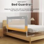 StarAndDaisy Bed Guard Rail for Baby/Kid with U-Full Body Support Frame, Adjustable Height/Portable Single Side Bed Rail for Infant & Toddler's Safety (Grey & Yellow-1.8 M) - Fast Shipping to USA & Canada - Image 4