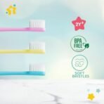 1st Step BPA Free Manual Toothbrush With Extra Soft Bristles - Pack Of 3 (Multicolor 2, Toddler) - Fast Shipping to USA & Canada - Image 5