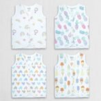 1st Step 100% Soft Muslin Cotton Snap Button Baby Jhabla - Pack of 4 - Set 1-3-6 Months - Fast Shipping to USA & Canada - Image 2