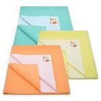 Tidy Sleep Instadry Anti-Piling Fleece Extra Absorbent Quick Dry Sheet for New Born Babies, Cotton Bed Protector Mattress Pack of 3 Peach-Blue-Green Medium (100x70) cm - Fast Shipping to USA & Canada - Image 2