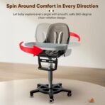 StarAndDaisy Little Nest Baby High Chair/Study Chair/Multifunctions Baby Chair for 6 Months to 6 Years Girls & Boys, Height Adjustable, Detachable Tray & One-Hand Adjustable - Grey - Fast Shipping to USA & Canada - Image 6