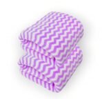 First Kick Luxury Microfiber 2 Pcs Face Baby Towel Super Absorbent, Fade-Resistent, Ultra Soft (Zig-Zag) - L 61 cm x B 46 cm - Purple - Fast Shipping to USA & Canada - Image 2