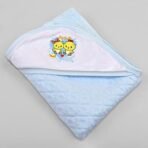 MOM'S HOME Super Soft Organic Cotton Baby Hooded Wrap Towels - 0-2 Years (Blue) - Fast Shipping to USA & Canada - Image 4