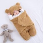 First Kick Baby Blankets New Born Combo Pack of Hooded Wrapper Durable Flannel Wool Sleeping Bag and Baby Bath Towel for 0-6 Months Baby Boys and Baby Girls Pack of 2 Camel Monkey - Fast Shipping to USA & Canada - Image 5