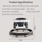 StarAndDaisy Walker for Kids 6 to 24 Months, Baby Walker Boy & Girl with 360? Rotational Wheels & Padded Seat, Foldable Walker for Kids for 1 Year with Adjustable (Black;) - Fast Shipping to USA & Canada - Image 3
