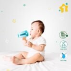 1ST STEP Matte Collection BPA Free Polypropylene Soft Spout Sipper with Twin Handles for Easy Grip - Blue - Fast Shipping to USA & Canada - Image 4