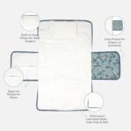 Tidy Sleep Baby Portable Diaper Changing Mat - Waterproof, Foldable Travel Mat with Storage Pockets & Soft Padding Pillow-Easy-to-Carry Changing Station Organizer for Newborns & Toddlers (Mom & Me Green Flower) - Fast Shipping to USA & Canada - Image 7