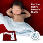 Mee Mee Maroon Instadry Air-Filled Waterproof Sheet: Ultra-Absorbent, Quick-Dry Bedding for Newborns, Soft and Gentle for Babies, Reusable Toddler Cot Sheet - Skin-Friendly, (0-12 Months, 70x100cm) - Fast Shipping to USA & Canada - Image 7